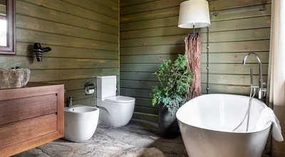 Ванная комната в деревянном доме. Отделка деревом. - YouTube