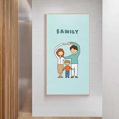 Семейная Картина на холсте, для папы и мамы, для повседневной жизни,  Мультяшные принты, плакаты, картинки с любовью для детской, спальни |  AliExpress
