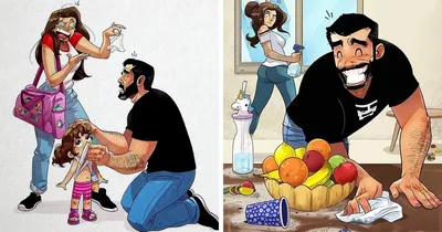 Прямо в точку! 15 комических иллюстраций о семейной жизни от израильского  художника | Смешные пары, Мультфильм с парой, Семейная жизнь