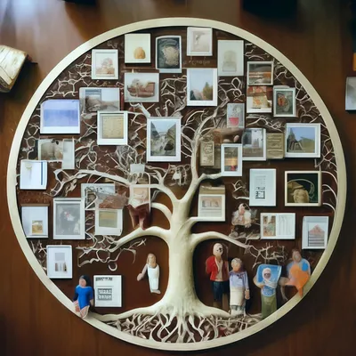 Семейное древо на стену Doski4you с фоторамками для декора и интерьера  (наклейка дерево, фото) купить по выгодной цене в интернет-магазине OZON  (684471891)