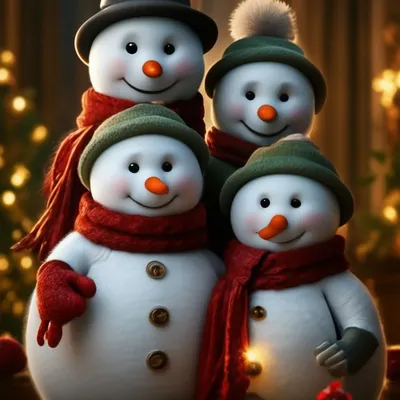 Семья снеговиков картинки фотографии