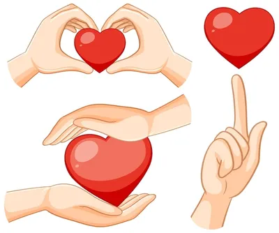 Сердечки руками: изображения для использования в дизайне