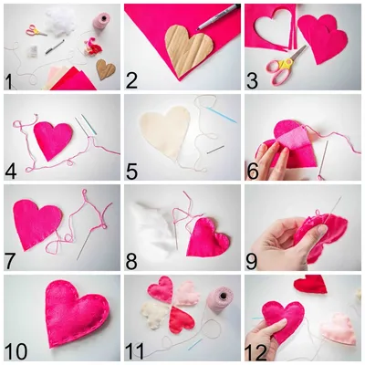Сердечки из фетра на День святого Валентина: идеи, шаблоны и мастер-классы