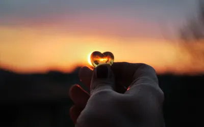 Фотография Сердечко руками с использованием света