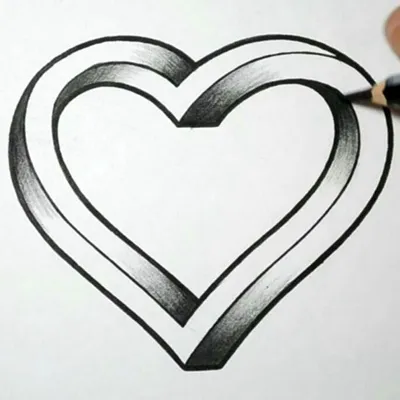 Черно белые рисунки для срисовки сердечки (31 шт)