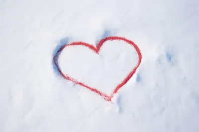 Сердце на снегу картинки красивые - 66 фото