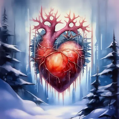 Сердце нарисовано на снежной поляне. фон для дня святого валентина.  холодное сердце, символ любви в снегу | Премиум Фото