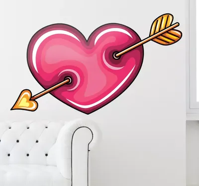 Световая фигура Сердце, со стрелой, 18*28 см. Розовый - купить в Москве |  SharFun.ru