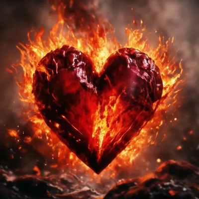 Сердце в огне, страдания, пустой» — создано в Шедевруме