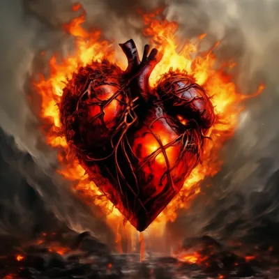 Сердце горя в огне стоковое фото. изображение насчитывающей чистка -  66496786
