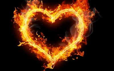 Горящее Сердце. Сердце В Огне И Воде, Изолированных На Черном Фоне  Фотография, картинки, изображения и сток-фотография без роялти. Image  72569553