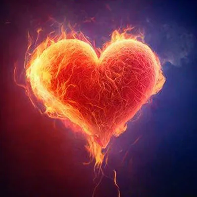 Серьги Сердце в огне