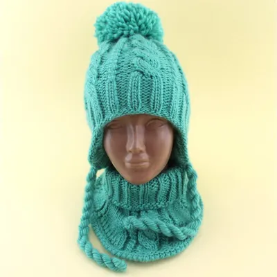 Ornamented Bobble шапка и шарф ребяческое сыграл вничью Зимняя шапка с  Pompom для детей Плоская иллюстрация мультфильма вектора Иллюстрация  вектора - иллюстрации насчитывающей крышка, изолировано: 199010859