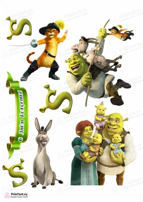 Картинка для торта \"Шрек (Shrek)\" - PT103231 печать на сахарной пищевой  бумаге