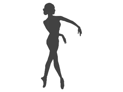 Силуэт молодой красивой балерины танцует на белом фоне :: Стоковая  фотография :: Pixel-Shot Studio
