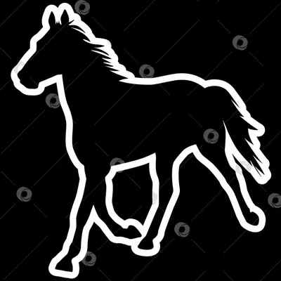 Силуэт лошадиных животных Векторное изображение ©Cundrawan703 94306966