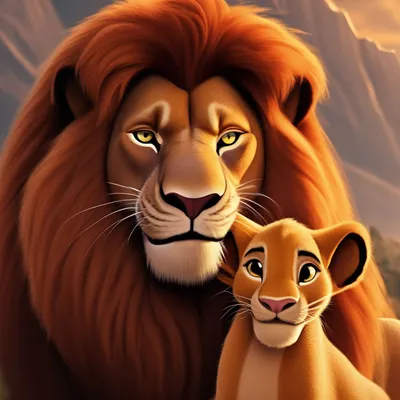 Муфаса и Симба, Король Лев 🦁 …» — создано в Шедевруме