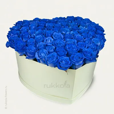 Композиция \"Синие розы в шляпной коробке\"» с розами - купить в Мурманске за  9 870 руб
