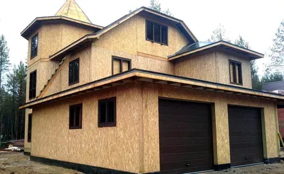 ᐈ Строительство двухэтажного дома с гаражом из СИП панелей