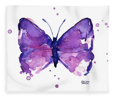 Фиолетовые бабочки рисунок - 87 фото