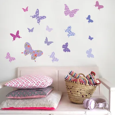 Фотообои \"Бабочки на сиреневых цветах\" - Арт. 170357 | Купить в  интернет-магазине Уютная стена