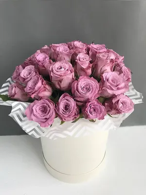 Фиолетовые розы крашеные под ленту