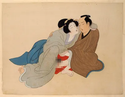 Рисунок в жанре «сюнга» [эротическая сцена]. Япония, вторая пол. ... |  Аукционы | Аукционный дом «Литфонд»