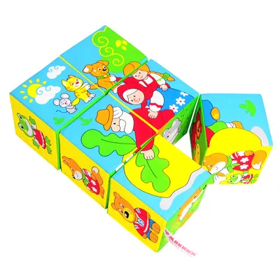 Купить пластиковые кубики с картинками для детей Цветные сказки-4 (9 штук)  в интернет-магазине Десятое Королевство