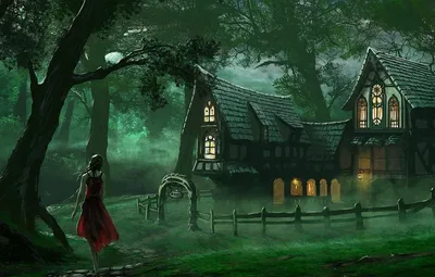 Фотообои Сказочный домик в лесу для стен, бесшовные, фото и цены, купить в  Интернет-магазине