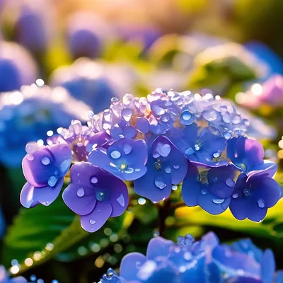 сказочный цветочный фон с розовыми цветами в синей траве Стоковое Фото -  изображение насчитывающей лужок, пинк: 273954510
