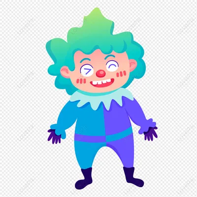 Смешной клоун с большими руками и ногами