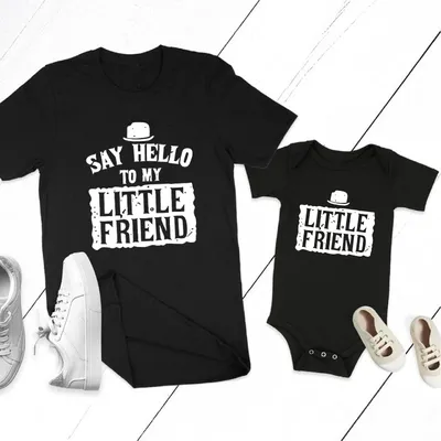 Смешные хлопковые футболки с надписью «Say Hello To My Little Friend», для  детей | AliExpress