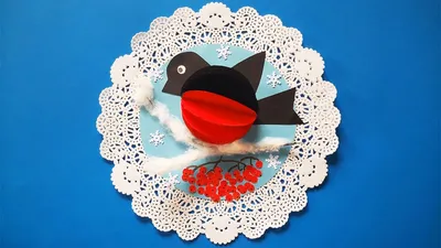 Поделка снегирь на ветке / Winter craft / BULLFINCH DIY / Bullfinch from  paper - YouTube