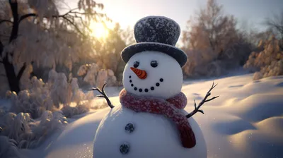 Красивый снеговик рисунок - 62 фото
