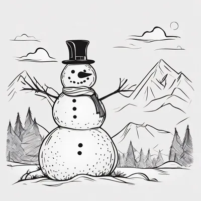 снеговики и снежинки гладко нарисованные ладони скандинавский нордический  минимализм монохромный. обтекание Иллюстрация штока - иллюстрации  насчитывающей рука, весело: 232029804