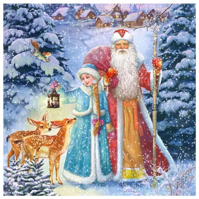 Съедобная картинка на торт Дед Мороз и Снегурочка - купить по доступной цене