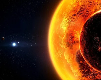 Солнце в космосе иллюстрация штока. иллюстрации насчитывающей красно -  6535422