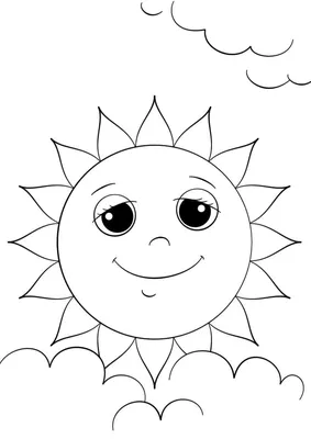 Солнышко картинка для детей шаблон - 62 фото