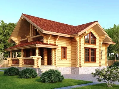 Строительство дома из бруса 8х8 \"Боровик\"