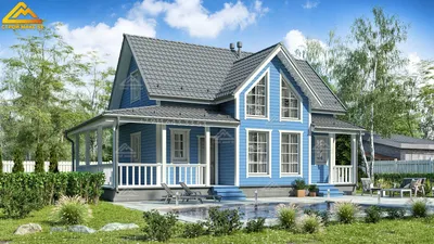 1011A «Бета» - проект одноэтажного каркасного дома с террасой, в  скандинавском стиле: цена | Купить готовый проект с фото и планировкой