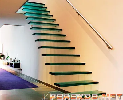 Современные стеклянные лестницы для дома