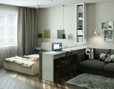 Новый взгляд на сон: фотографии однокомнатных спален в Full HD | Спальное  место в однокомнатной квартире Фото №1507223 скачать