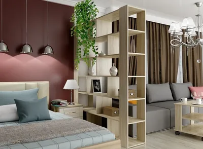 Спальня-гостиная: идеи разделения одной комнаты на спальную и гостиную  зону, интерьер, освещение, мебель, планировка