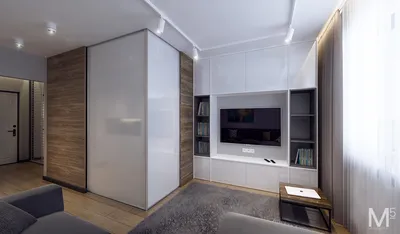 Интерьер маленькой однокомнатной квартиры, площадью 47 м2, от студии М5