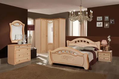 Комплект мебели для спальни Александрина 2.6, Орех, Ружанская МФ(Беларусь)