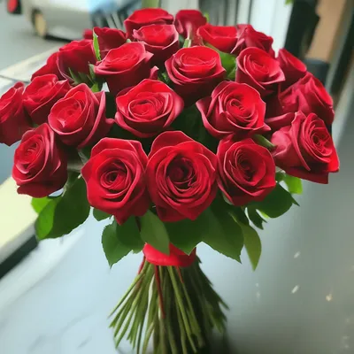 Большое спасибо на открытке с красными розами