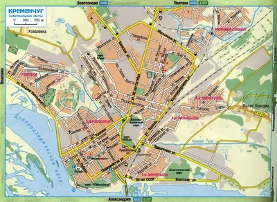 Карта города Кременчуга в Полтавской области