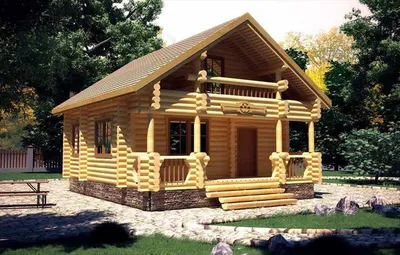 Сруб дом-баня 14х15.4м ручной рубки - Деревянное домостроение
