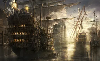 пиратские катера и старые деревянные корабли с флагами, которые переносит  вектор, поставили старинные корабли Иллюстрация вектора - иллюстрации  насчитывающей график, море: 218314614