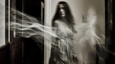 Женщина призрак проходит через открытый дверной проем, страшные картинки  движущиеся фон картинки и Фото для бесплатной загрузки